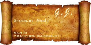 Grosman Jenő névjegykártya